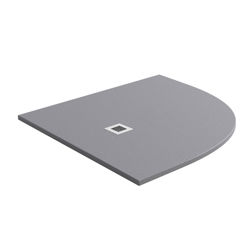Pisa Plastic Standard Shower Tray, 120mm x 90mm, Grey, Right