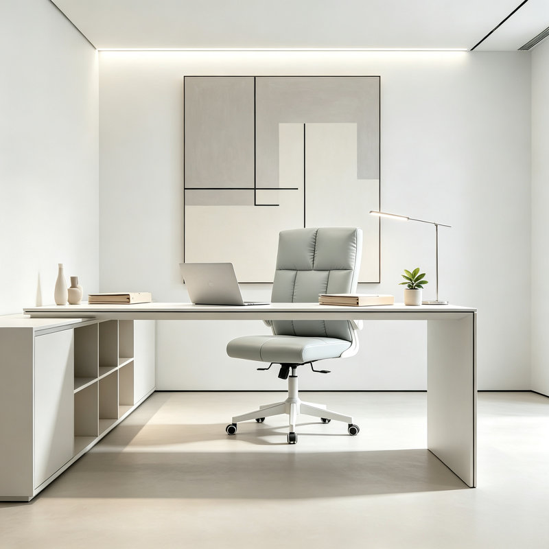 Fauteuil de bureau personnel Pu, bureau ergonomique, fauteuil de direction pour ordinateur, fauteuil pivotant avec accoudoirs