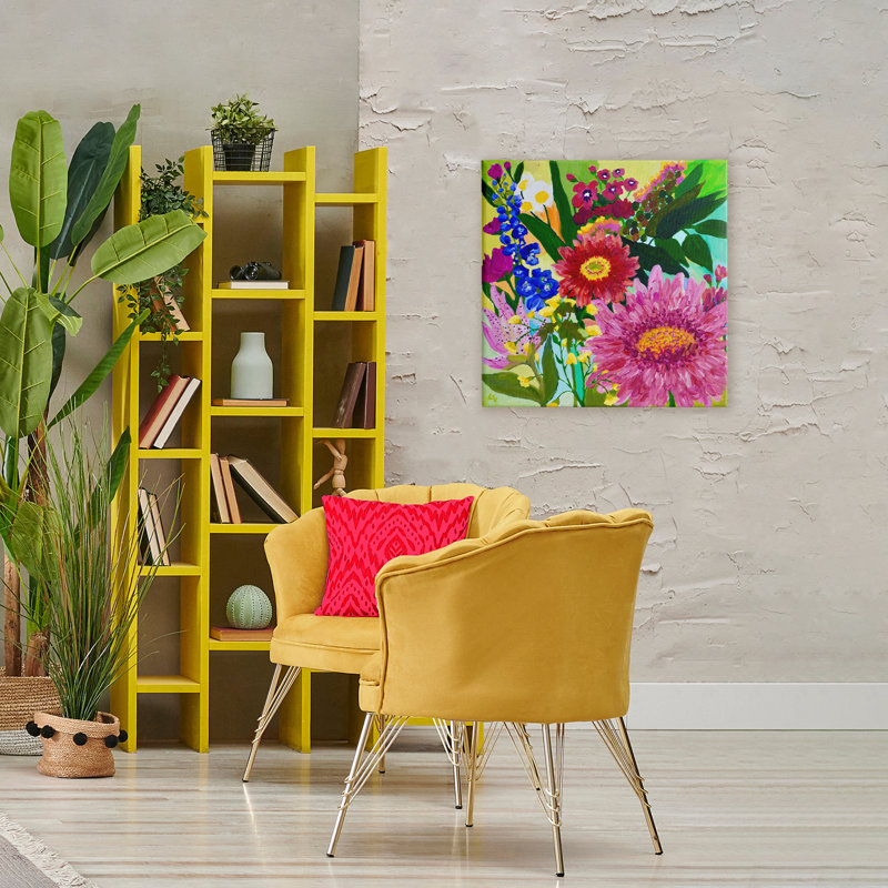 Toile florale de devant, design par Lee Ann Zirbes, H 30 po x l 30 po