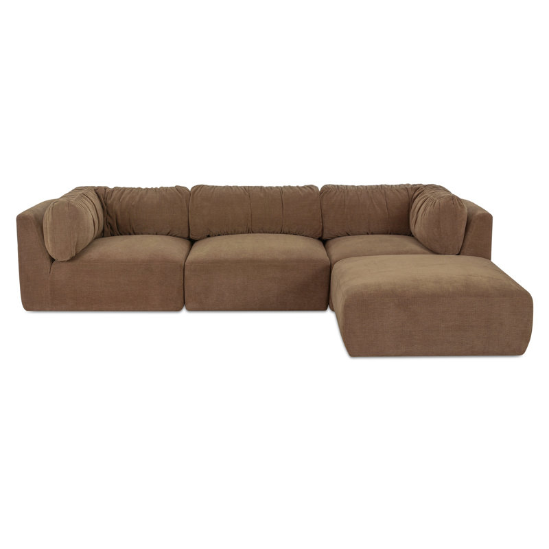 Matina Lounge Modular Sectional Taupe, Tan Polyester