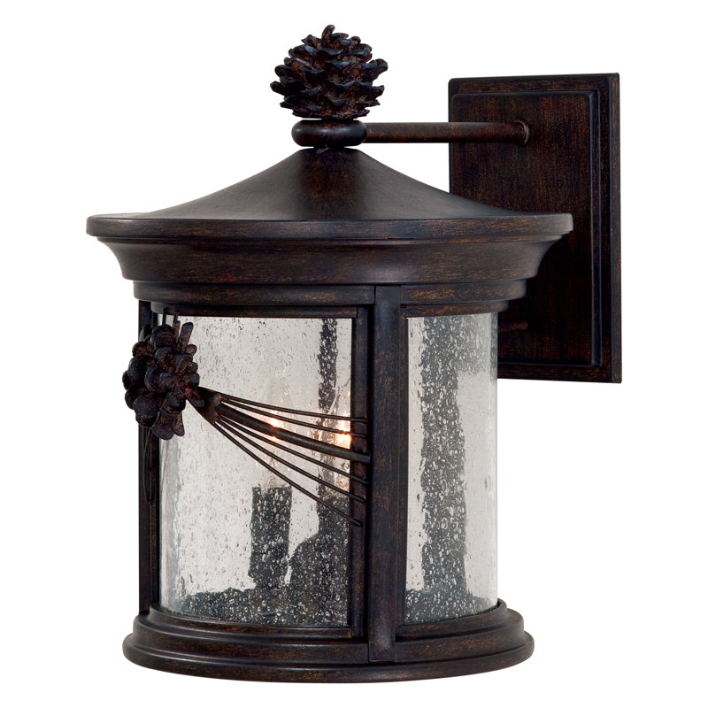 Lanterne murale d'extérieur 3 lumières Accomac, Verre Scavo français double