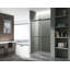 Porte de douche coulissante sans cadre Kahn Série 57 à 60 po x 76 po, noir mat, avec verre trempé transparent-52233369