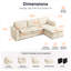 Canapé surdimensionné en tissu à 3 étages avec repose-pieds avec rangement-1755577803