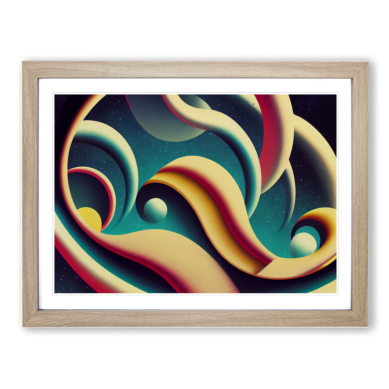 Galaxy Deco Abstract - Framed Print, 34cm H x 46cm W x 2cm D, Oak Framed