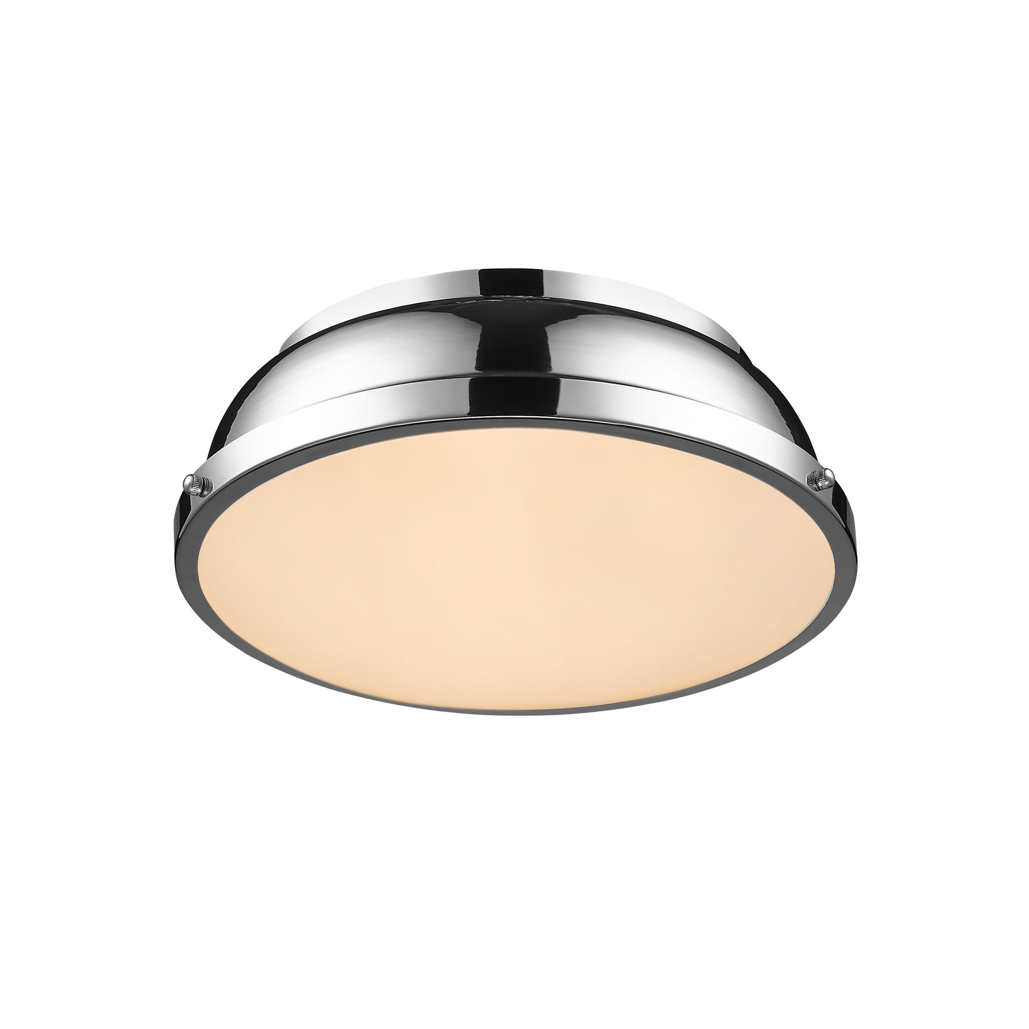 Calico 2 Light Steel Flush Mount, Chrome, Chrome