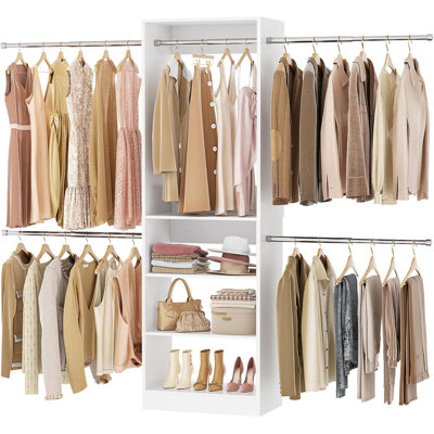  20.5 - 120'' W Closet System with Hanging Rods(Cut to Fit)
