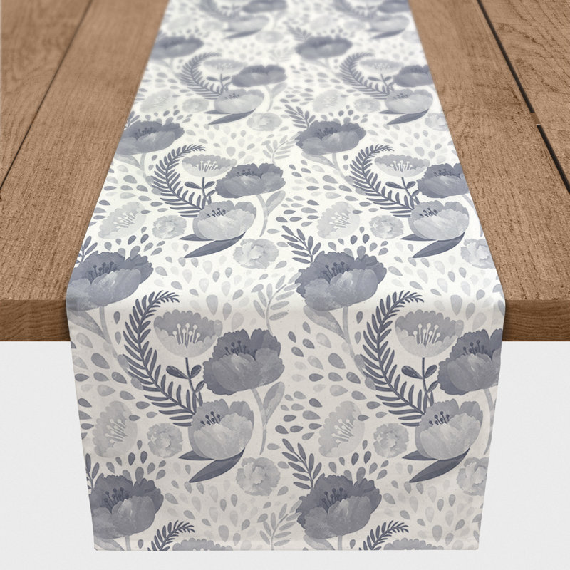 Chemin de table Berny, 90 po x 16 po, Bleu