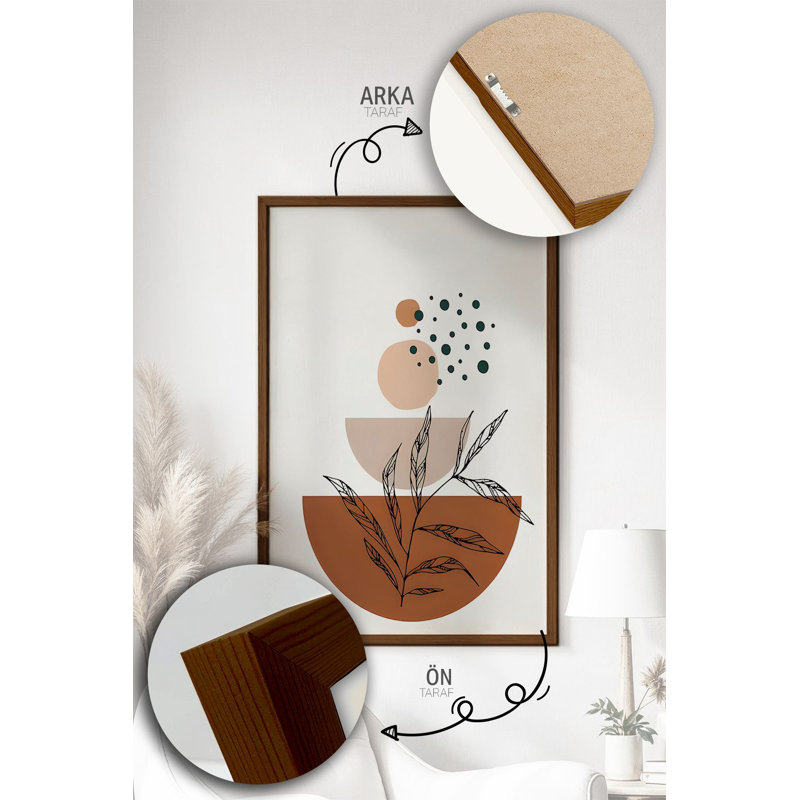 Peinture décorative en panneau de fibres à densité moyenne (3 pièces), Noyer