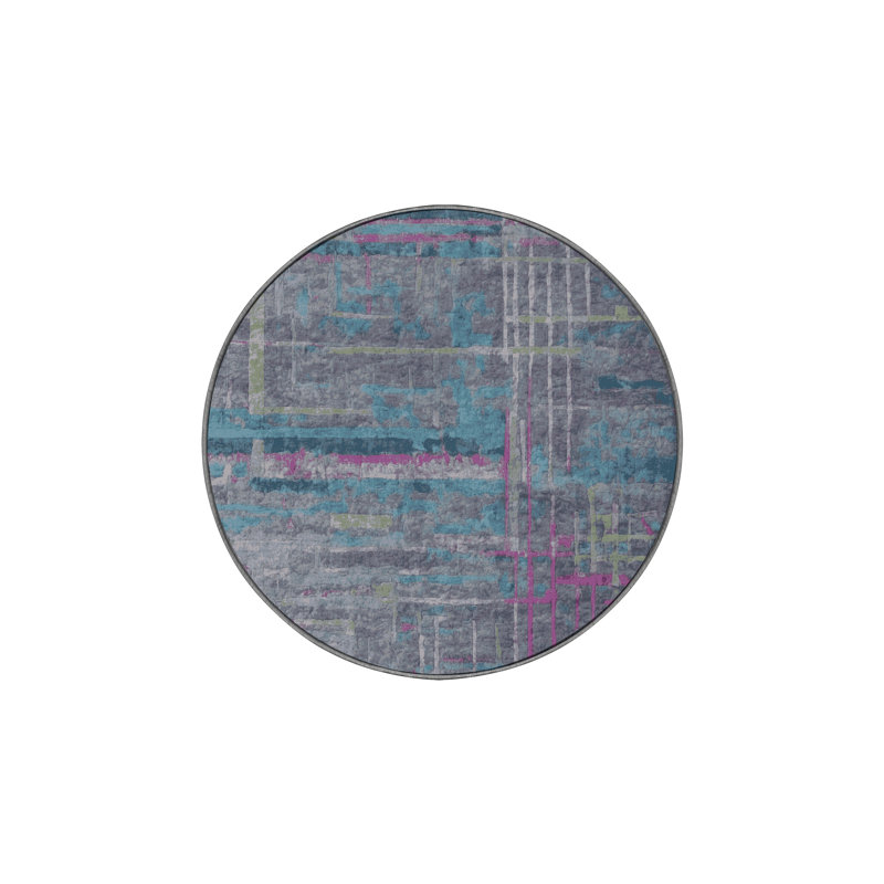 Tapis gris soyeux et moelleux, Rectangle 7 pi x 9 pi