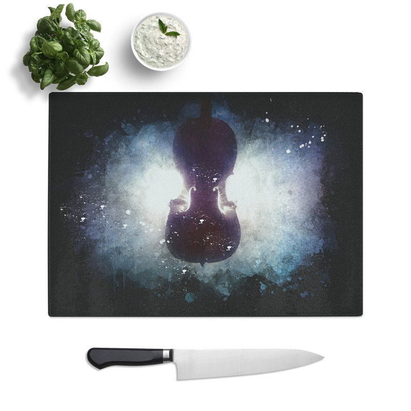 Tempered Glass Submerged Cello Chopping Board, 28.5 cm x 39 cm