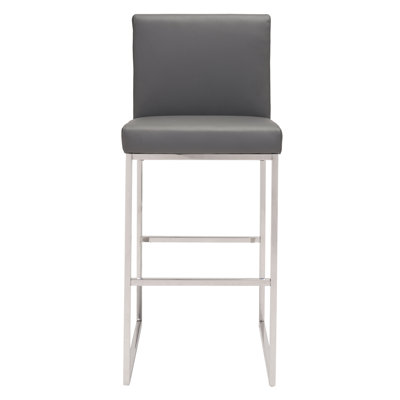 Upholstered Counter Stool with Metal Frame