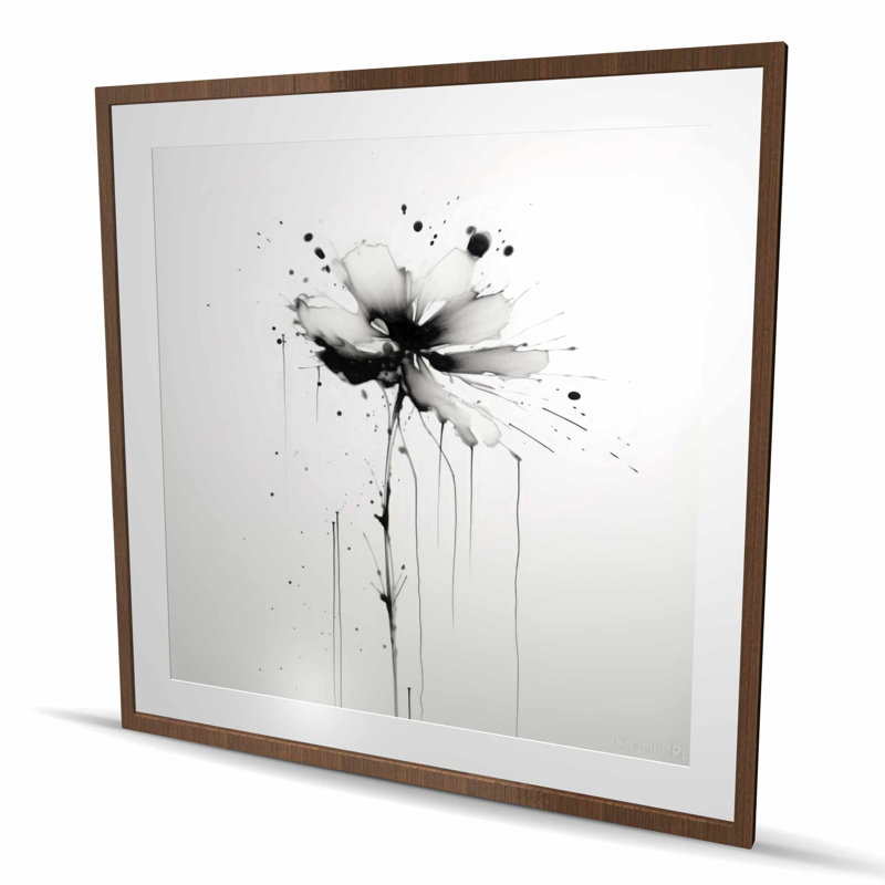 Exploding Flower - reproduction encadrée matte pour la décoration intérieure, H 48 po x l 48 po, Brun