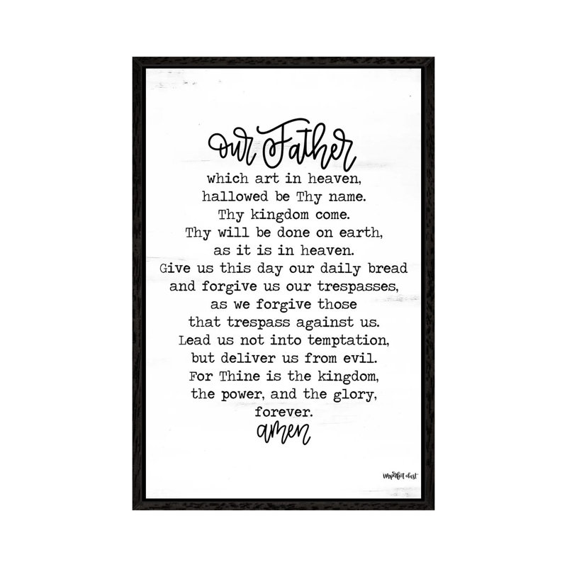 Lord's Prayer by Imperfect Dust - Print on Canvas, 101.6 cm H x 66.04 cm W, Black Framed Canvas