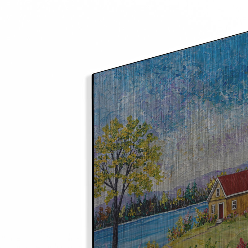 «Lake Flowers» par Sharon Mark, art mural en métal, H 16 po x l 12 po