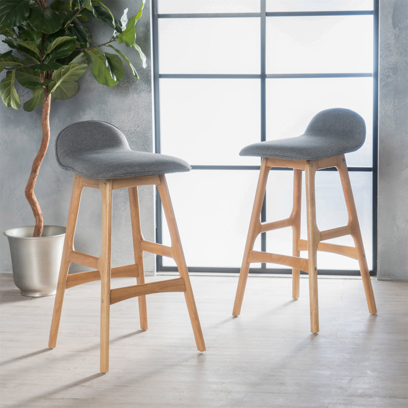 Tabouret de bar 29 po Holden, Gris clair, Marron clair
