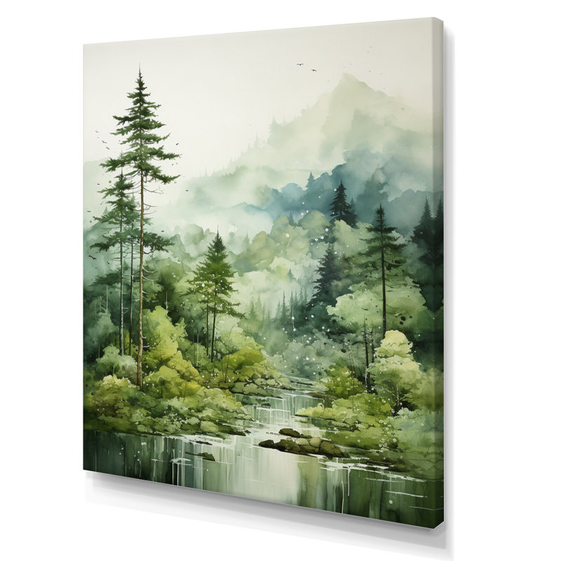 Forêt, énigmatique, forêt, art mural, H 32 po x l 16 po x P 1 po, Toile tendue