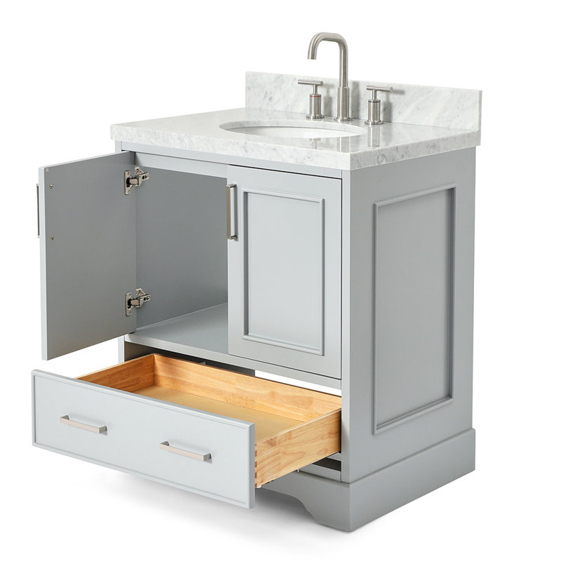 Ensemble de meuble-lavabo simple 31 po Abshire, Gris