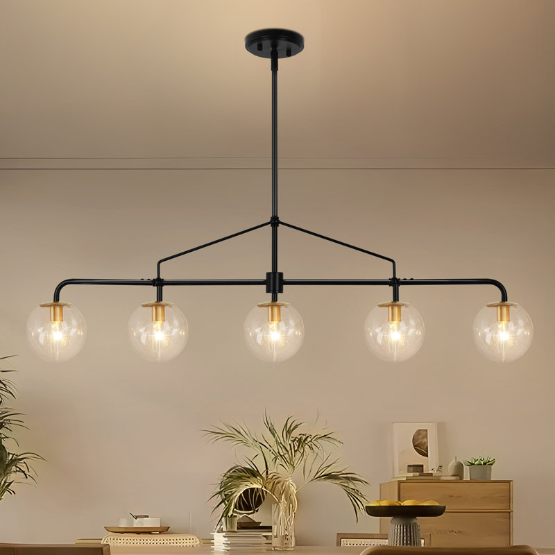 5 - Light Dimmable Sputnik Chandelier Modern Linear Chandelier Glass Chandelier For Kitchen Island