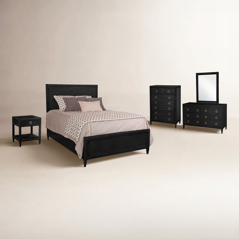 Ensemble de chambre à coucher standard 5 pièces Monterey, Très grand, Noir