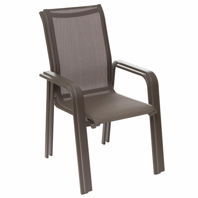 Svartalfheim Stacking Patio Dining Armchair with Cushion, Brown, Brown