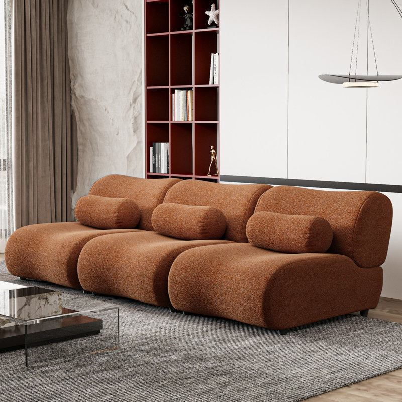 Chenille moderne pour 3 personnes - Assise profonde et dossier relaxant pour le salon 3 salons, tranquillité apaisante