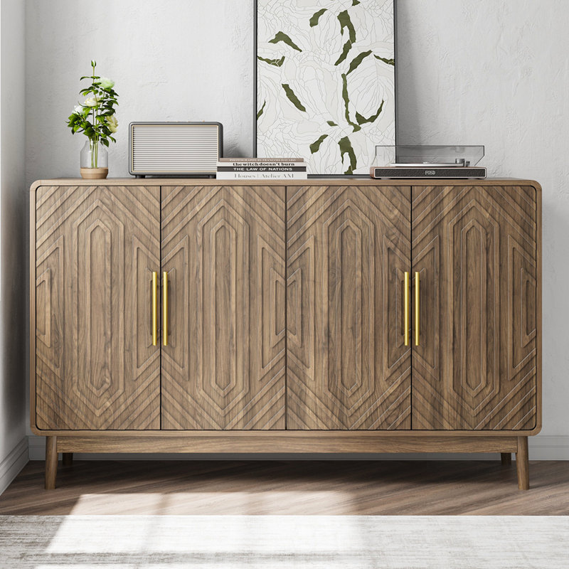 Wood Storage Cabinet with Adjustable Shelf