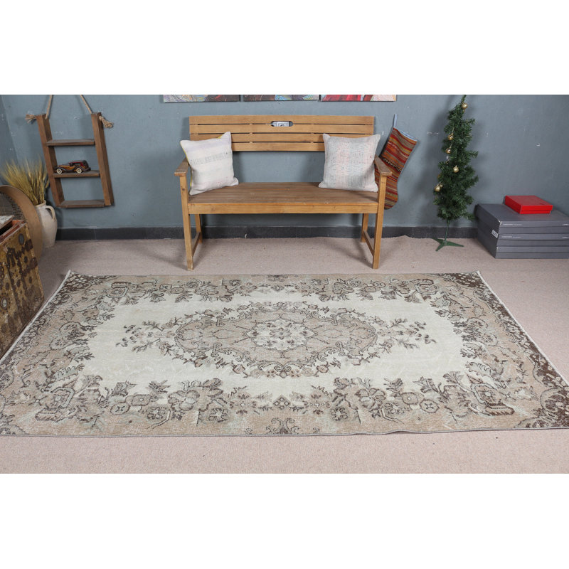 Tapis turc fabriqué à la main à motif floral idéal pour le salon