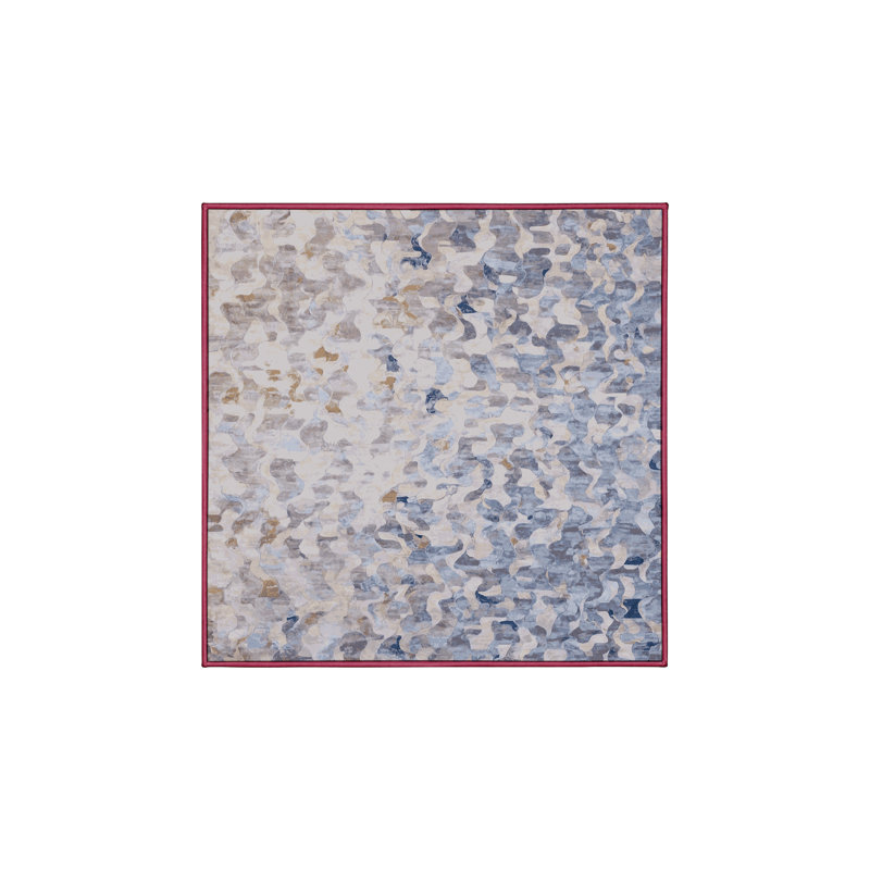 Tapis beige soyeux et moelleux, Carré 7 pi