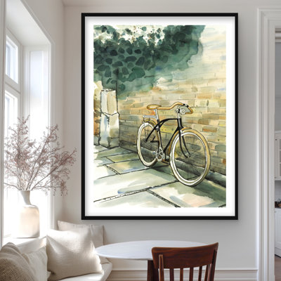 Old Urban Bicycle | Office Bike Framed Matted Print Decor