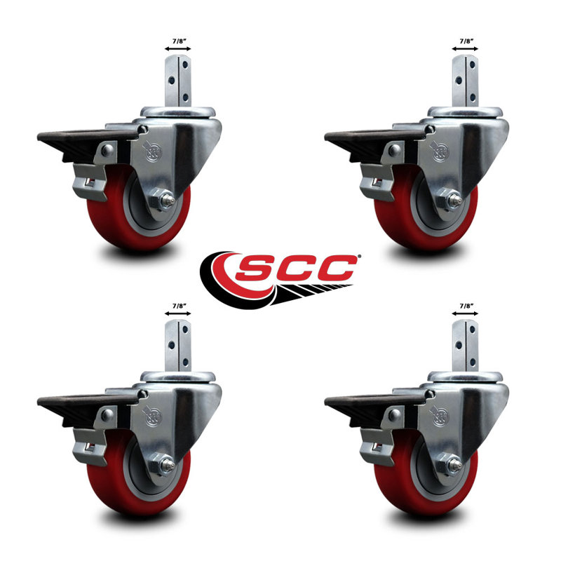 Polyurethane Casters, Red