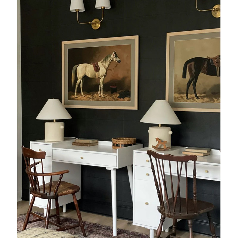 Bureau de coiffeuse Mid-Century moderne avec tiroirs