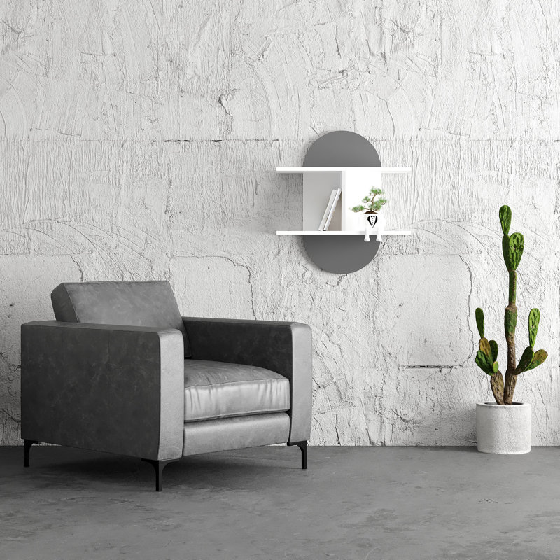 Karragullen 2 Piece Accent Shelf, White/Anthracite