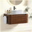 Meuble-lavabo mural 36 po en noyer avec lavabo, porte-serviettes gratuit, lavabo ovale en céramique rayé blanc, pré-assemblé-693420006-693420004