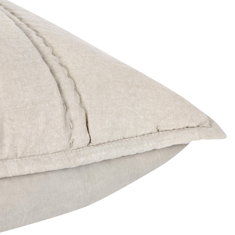Rowen Sustainable Fabric Beige Standard Sham, King, Beige