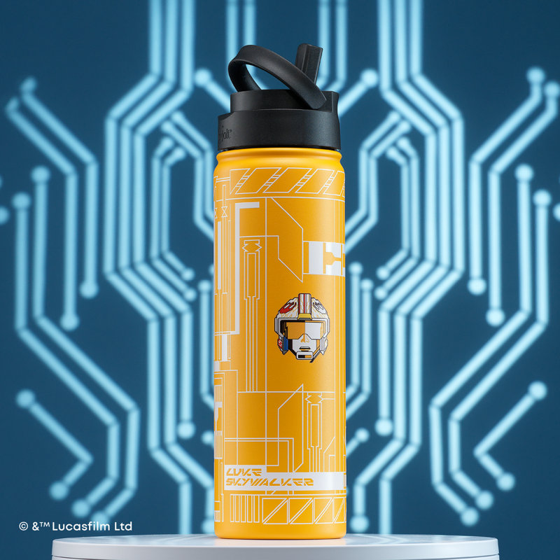 Ensemble de 1 bouteille d'eau isotherme linéaire Star Wars Luke, 22 oz