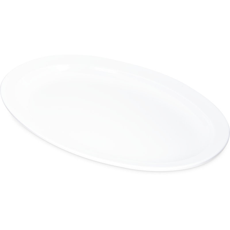 Plateau ovale en mélamine Asso, Blanc, H 1,19 po x l 9,75 po x P 13,5 po