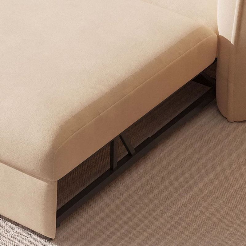 Canapé-lit causeuse 100% polyester beige, 59.06"W*36.22"D*34.65"H