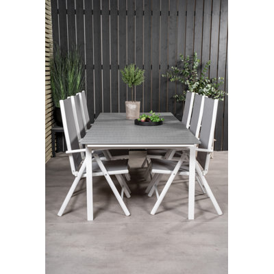 Faiyaz 6 - Person Patio Dining Set with Extendable Rectangular Table