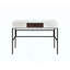 Bureau d'écriture rectangulaire avec port USB intégré, rangement et base en métal durable-1085490708