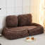 Fauteuil de salon réglable, peu encombrant, 5 angles, canapé de chambre brun moelleux et élastique, positions,