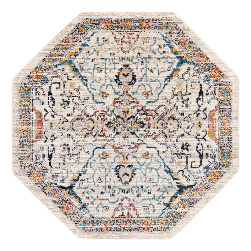 Alkire Floral Indoor Rug, Octagon 5' x 5'