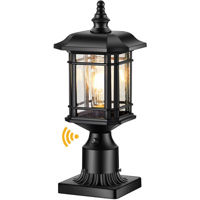 Lampadaire Dusk to Dawn noir (câblé 120 V) avec base de pilier