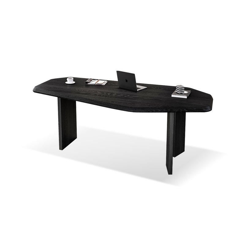 Bureau en bois massif noir Free Form, H 29,53 po x l 55,12 po x P 27,56 po