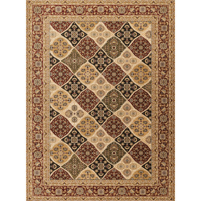 100% Polypropylene Red Machine-Made Area Rug, 94 In. X 126 In., , Luxury Ornate Traditional Style, Stain And - For Meeting Rooms Polypropylene, Red, Rectangle Design, Machine-Made, , -, Game