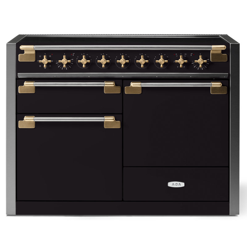 AGA Elise 48"W. 6 Cu.Ft. Freestanding Induction Convection Range with Antique Brass Trim, Induction