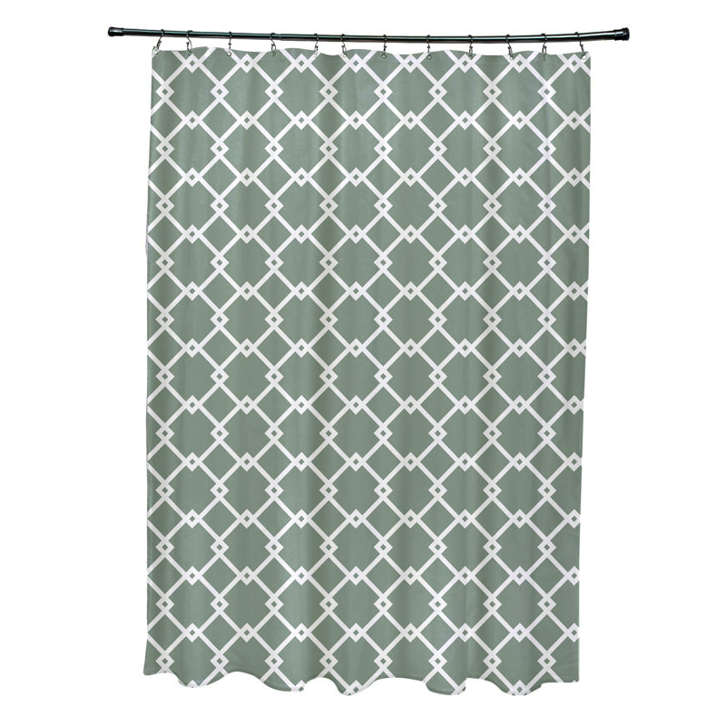 Rideau de douche simple géométrique Pandro, Vert