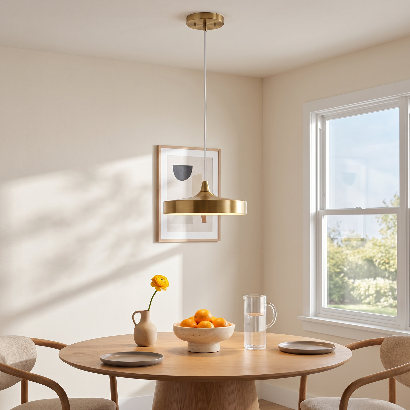 Leni Single Light Ceramic Dimmable Pendant, Antique Copper, Antique Brass