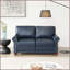 Causeuse en similicuir bleu marine - Canapé de salon moderne avec garniture cloutée argentée, rangement sous le siège et amp; Cadre robuste-960643687
