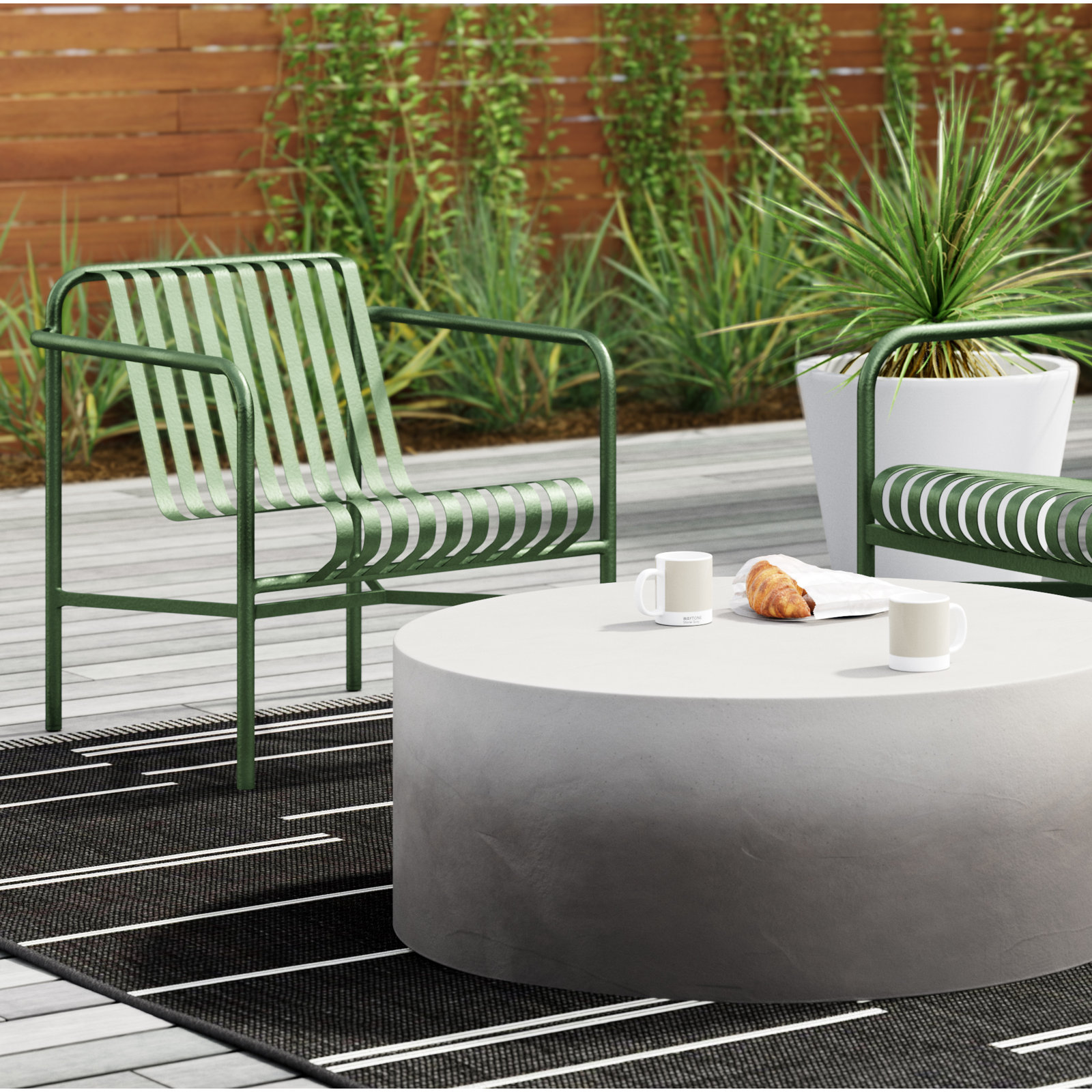 Abra Patio Lounge Chair, Dark Green