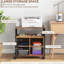 Rustic Brown Printer Cart With Ac Outlets. Organize Your Office Space. Mobile Stable Wheels. Versatile Furniture Power Ports. Charge Devices. Office. Piece